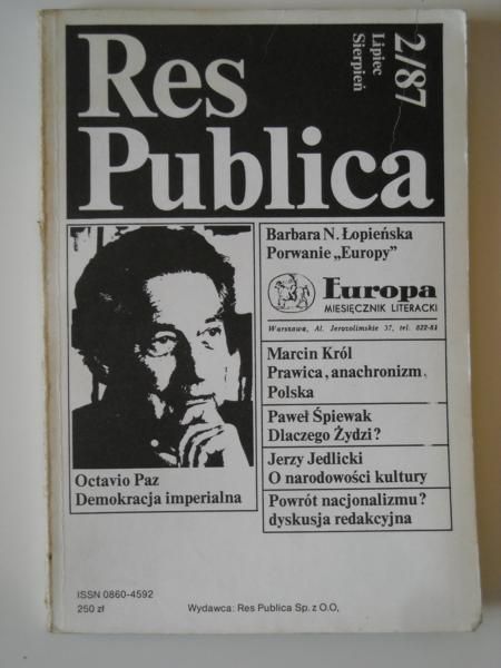 Miesięcznik Res Publica nr 2/87