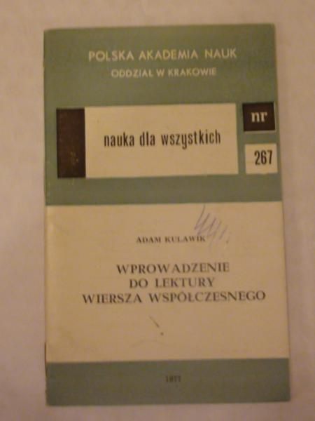 Kulawik Adam - Wprowadzenie do lektury wiersza współczesnego