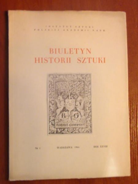 Biuletyn Historii Sztuki Nr 1 1966 r.