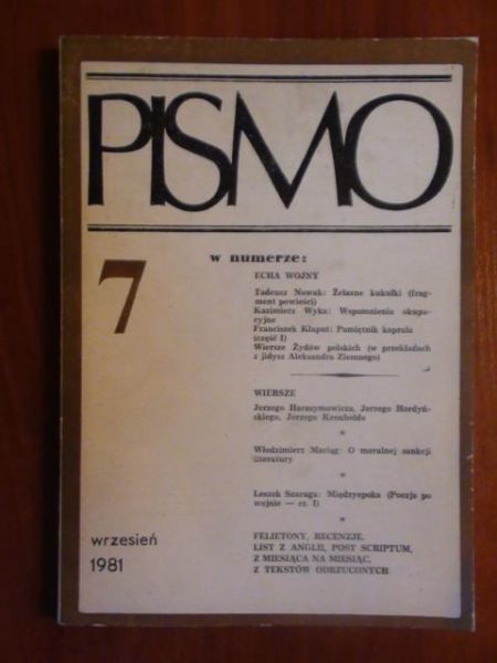 Pismo literackie 7/1981