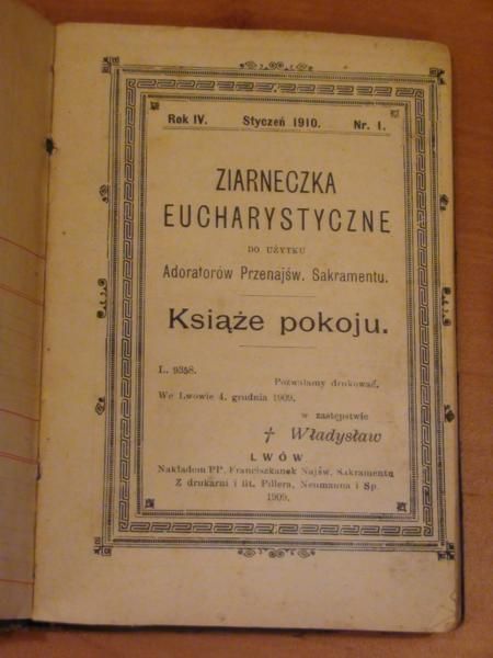 Ziarneczka eucharystyczne  do użytku Adoratorów Przenajśw. Sakramentu1909 r.