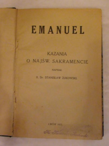 Emanuel: Kazania o najświętszym sakramencie 1923 r.