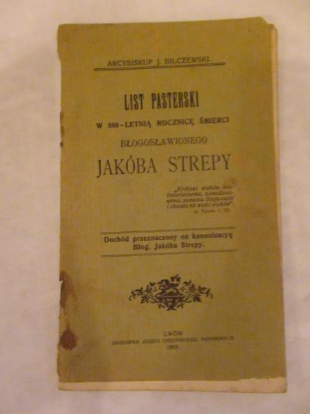 Bilczewski J.  - List pasterski 1909 r.