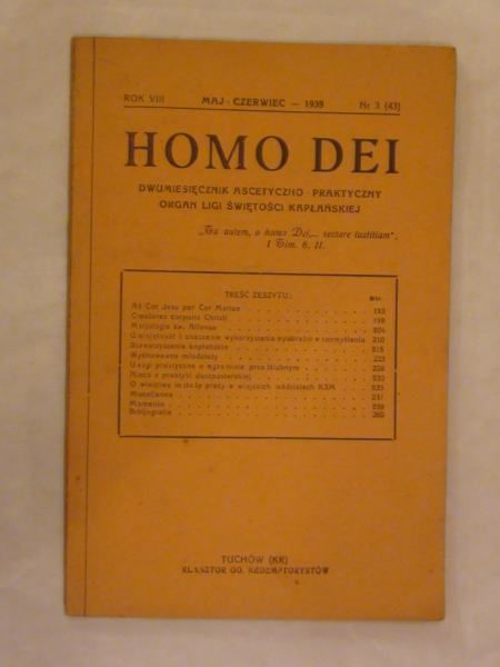 Homo Dei  Dwumiesięcznik ascetycznopraktyczny Nr3 1939 r.