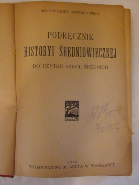 Podręcznik Historyi Średniowiecznej 1923 r.