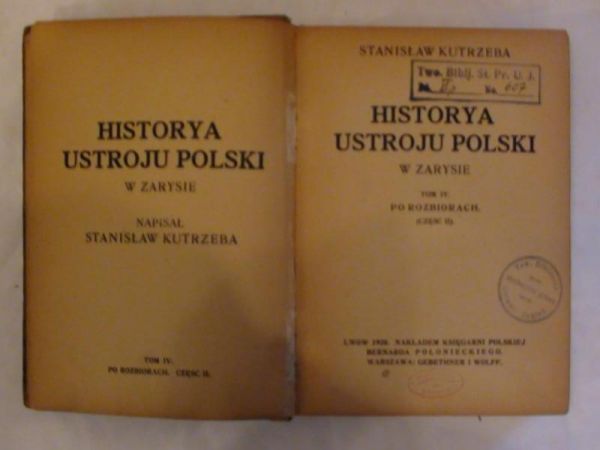 Historya Ustroju Polski  1920 r.