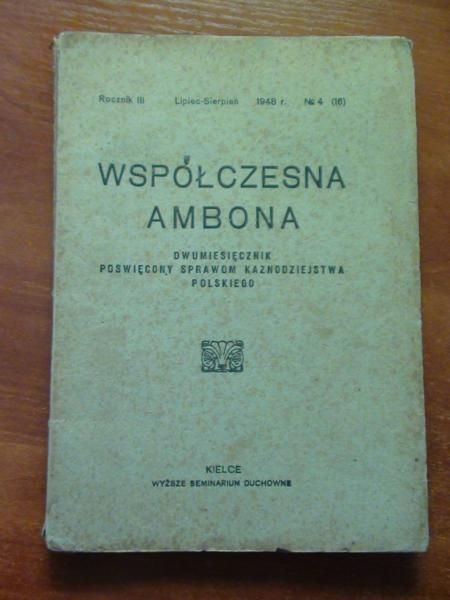 Współczesna ambona, rocznik III, lipiec-sierpień 1948 r.