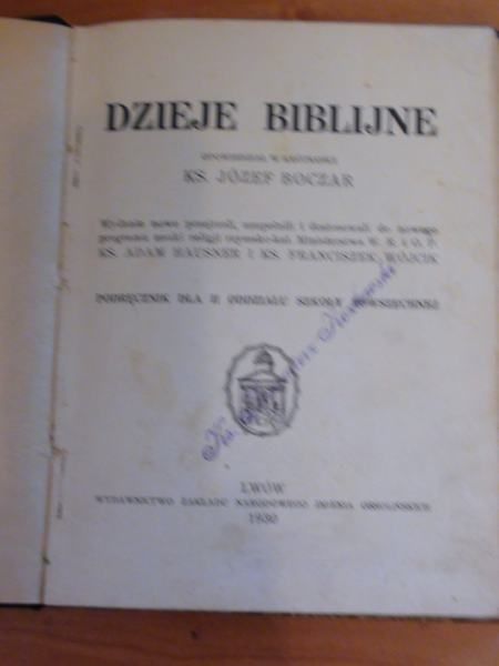Dzieje biblijne, wyd.1930