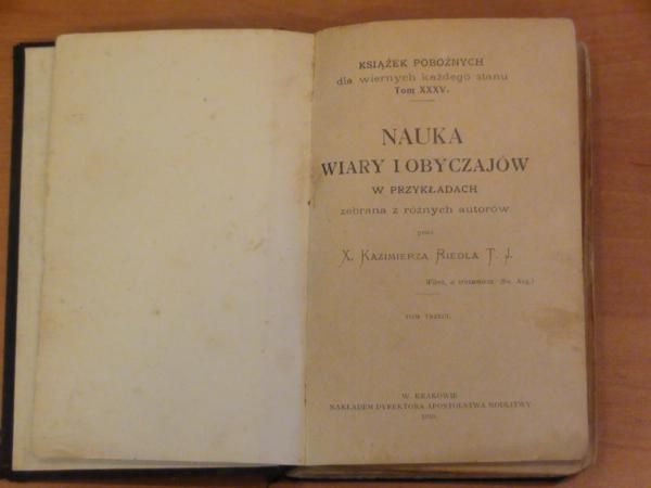 Nauka wiary i obyczajów w przekładach  1910 r.