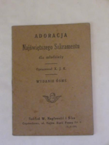 Adoracja najświętszego sakramentu dla młodzieży 1947 r.