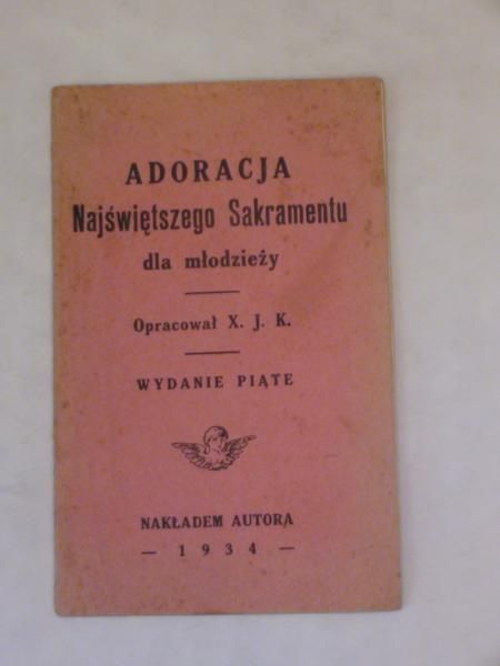 Adoracja najświętszego sakramentu dla młodzieży 1934 r.