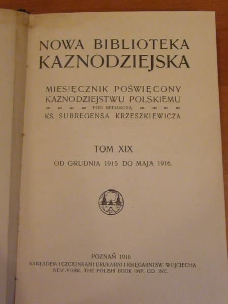 Nowa Biblioteka Kaznodziejska, wyd. 1916