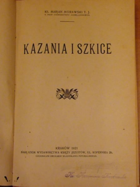 Kazania i Szkice, wyd.1921