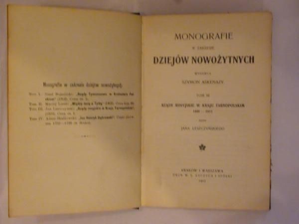 Jan Leszczyński - Monografie z Dziejów Nowożytnych Tom III, 1903 r.