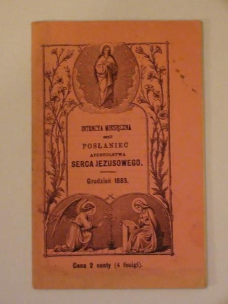 Intencya miesięczna czyli posłaniec Apostolstwa Serca Jezusowego (grudzień 1883)