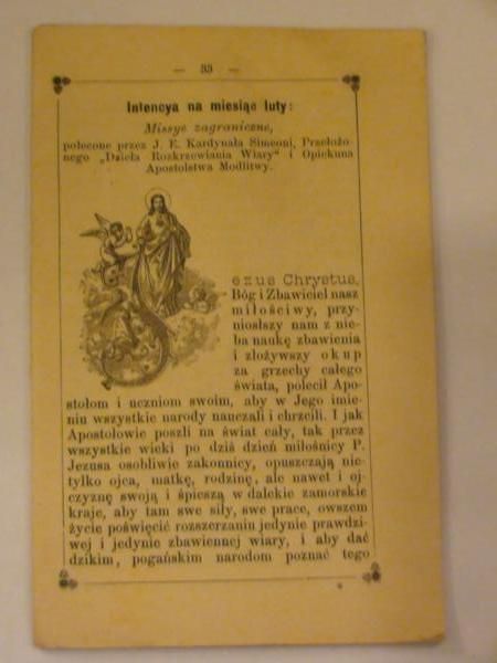 Intencya miesięczna czyli posłaniec Apostolstwa Serca Jezusowego (luty 1884)