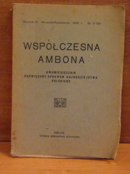 Współczesna ambona, rocznik IV, wrzesień-październik 1949 r.