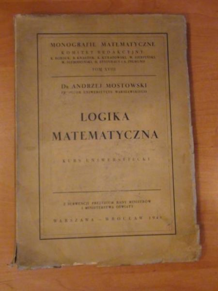 Mostowski Andrzej - Logika matematyczna 1948r.