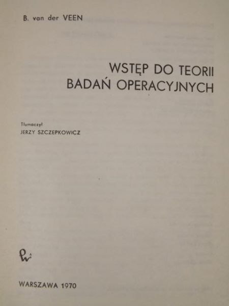 Wstęp do teorii badań operacyjnych