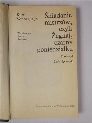 Vonnegut Kurt,  - Śniadanie mistrzów