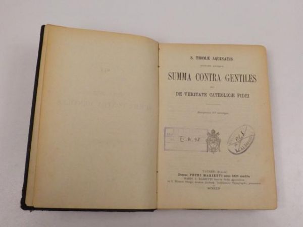 Summa contra gentiles, 1924