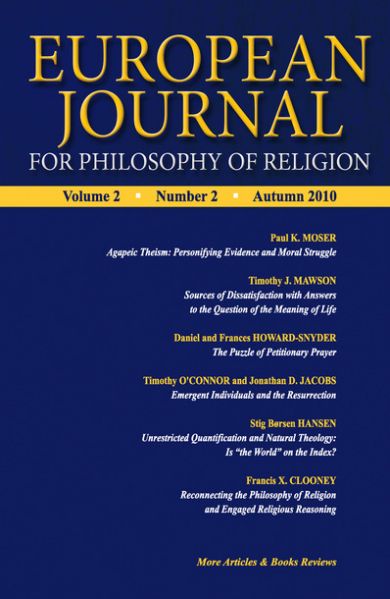 European Journal for Philosophy of Religion 2 (2010)