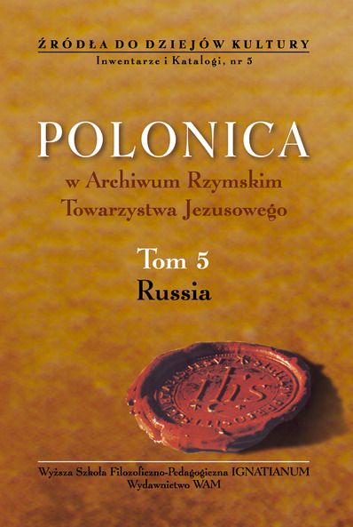 Polonica w Archiwum Rzymskim Towarzystwa Jezusowego, T. V