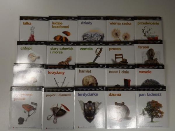 Lektury szkolne Biblioteka Gazety Wyborczej  DVD, 20 tomów