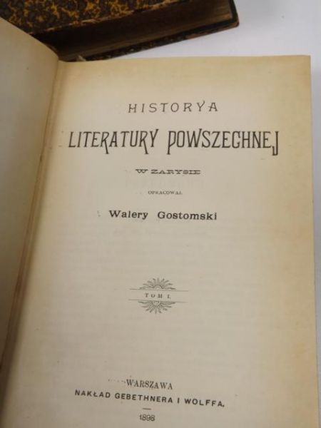 Historya literatury powszechnej, t.1-2, 1898 r.
