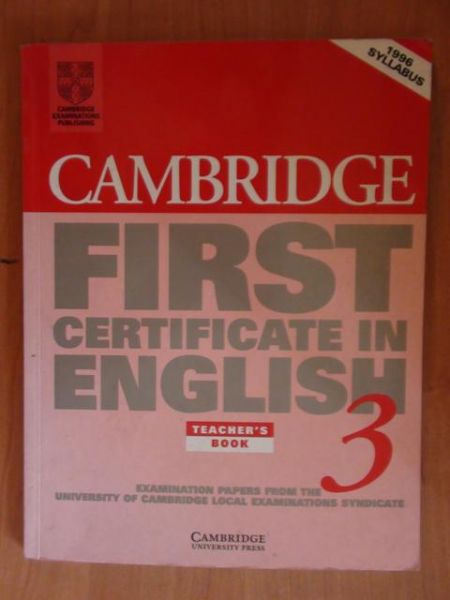 Cambridge first certificate in english 3 teacher's book