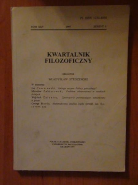 Kwartalnik filozoficzny - Tom XXV Zeszyt 3/1997