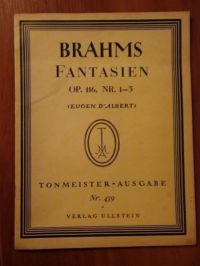 Brahms - Fantasien Op. 116, Nr. 1-3 (nuty, 1928 r.)