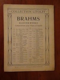 Brahms - Klavier-Werke Compositions pour Piano a 2 mains (nuty)