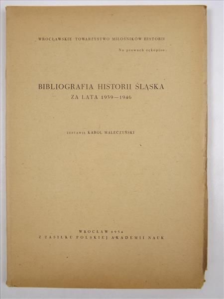 Bibliografia historii Śląska za lata 1939 - 1946