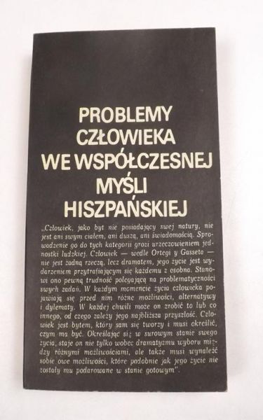 Problemy człowieka we współczesnej myśli hiszpańskiej