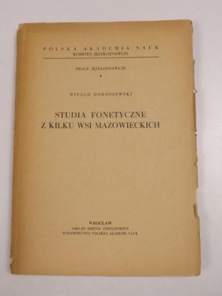 Studia fonetyczne z kliku wsi mazowieckich