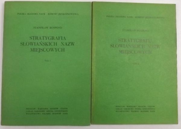 Stratygrafia słowiańskich nazw miejscowych, T. I-II