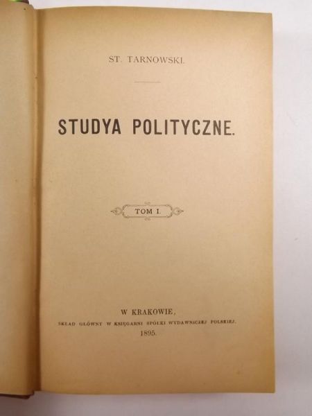 Studya polityczne, t.1, 1895 r.