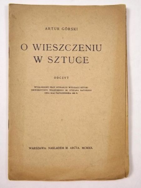 O wieszczeniu w sztuce, 1920 r.