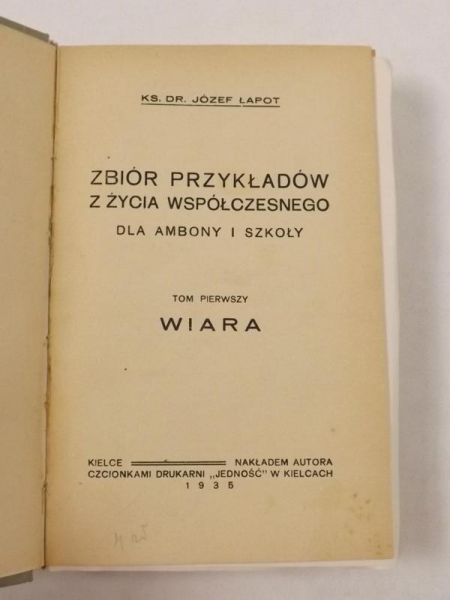 Zbiór przykładów z życia współczesnego Tom I, 1935 r.