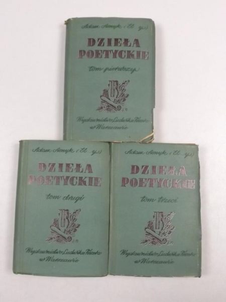 Asnyk Adam  - Dzieła poetyckie, tomy 1-3, ok.1939 r.