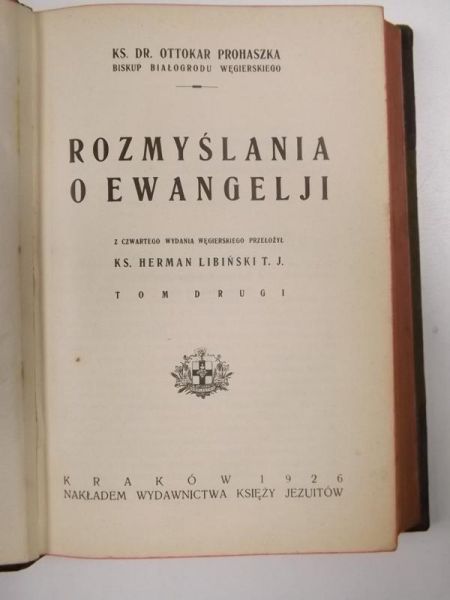 Rozmyślania o Ewangelji, T. II, 1926 r.