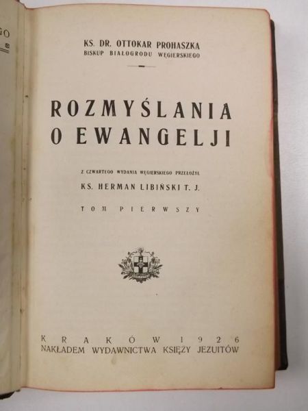 Rozmyślania o Ewangelji, T. I, 1926 r.
