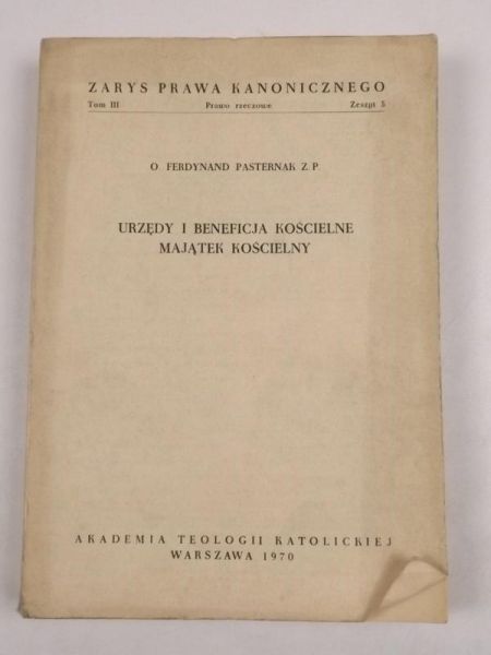 Urzędy i beneficja kościelne majątek kościelny