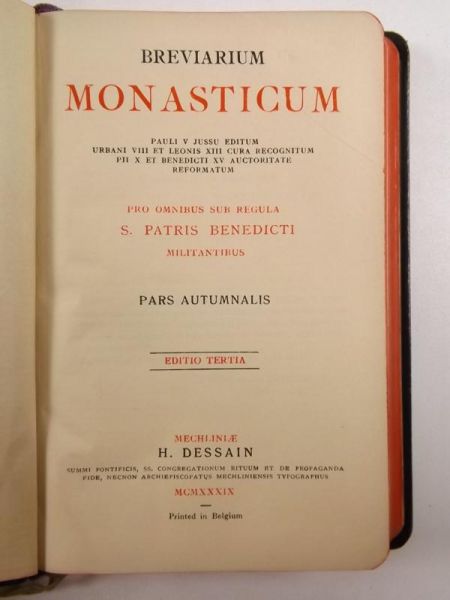 Breviarium Monasticum, 1942 r.