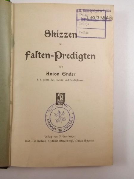 Ender Anton - Skizzen fur Falten- Predigten, 1913 r.