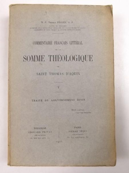 Commentaire francais litteral de la Somme theologique de saint  d'Aquin, 1925 r.