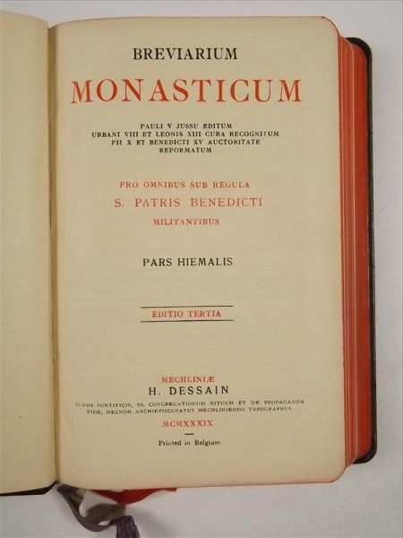 Breviarium Monasticum pro omnibus sub regula S. Patris Benedicti Militantibus 1939 r.
