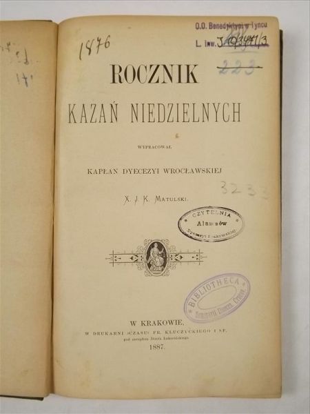 Rocznik kazań niedzielnych, 1887 r.