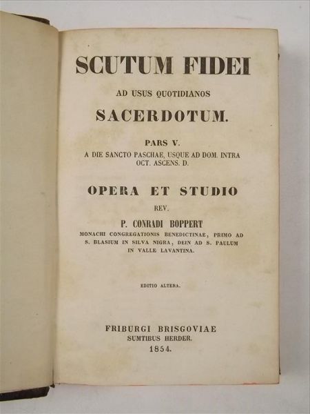 Scutum Fidei Ad Usus Quotidianos Sacerdotum Opera et Studio, Pars V, 1854 r.
